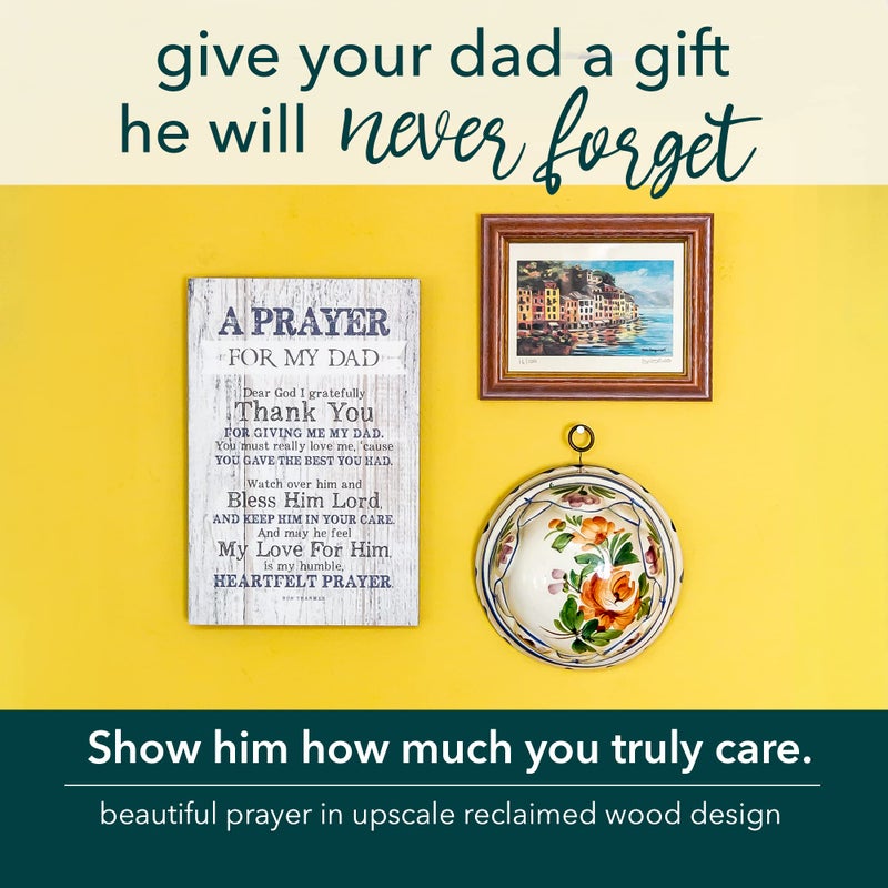 DEXSA Prayer for My Dad Wood Frame Wall Plaque for Fatherâ€™s Day, Birthday Gift for Dad | Made in USA | Bonus Dad Gift, Father-in-Law Picture Frame | Best Dad Plaque from Son or Daughter | 6x9 inches - Image 4